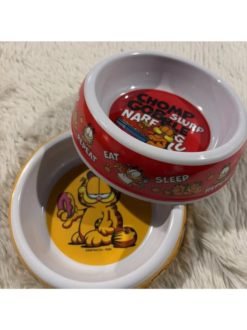 Nickelodeon Garfield pet bowl set of two Donut Chomp Slurp Gobble NEW